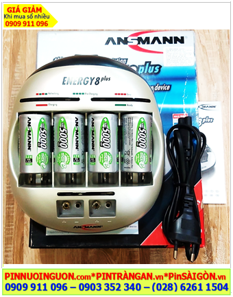 Ansman Energy 8Plus _Bộ sạc Pin Energy 8Plus kèm 4 Pin sạc Ansman Mignon NiMh D5000mAh 1.2v